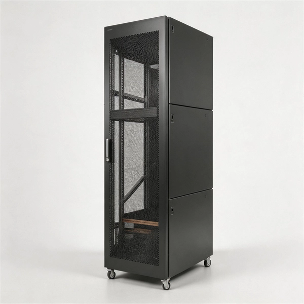 Top power supply for integrated network cabinet